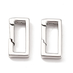 Платина Латунные пружинные кольца, без кадмия, без никеля и без свинца, прямоугольные, платина, 18x9x3 мм