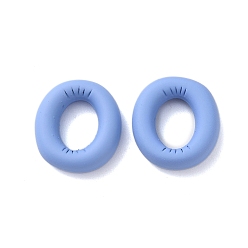 Letter O Акриловые подвески краскораспылительные, прорезиненный стиль, фиолетовые, Письмо O, 21x19x6 мм, отверстие : 1.5 мм