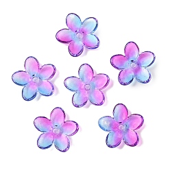 Фиолетовый Прозрачная аэрозольная краска стеклянные шарики, цветок, фиолетовые, 15.5x16x3.5 мм, отверстие : 1.8 мм