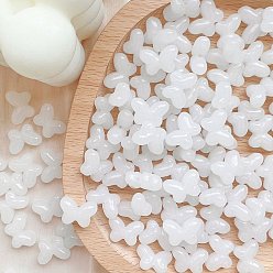 Белый Прозрачные стеклянные бусины, бабочка, белые, 11x15 мм