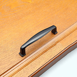 Black Matte Style Aluminium Alloy Drawer Knob, Cabinet Pulls Handles for Drawer Accessories, Black, 105.2x15.3x25.7mm, Hole Center: 96mm
