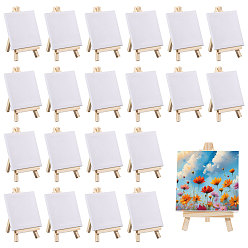 Белый Квадратные деревянные доски для рисования, со складным настольным мольбертом из сосны, белые, 100x100x9 мм