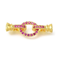 Золотой Стоечное покрытие овальное латунное микропаве из кубического циркония с застежкой, долговечный, без свинца и без кадмия, золотые, 28.5 мм