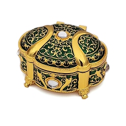 Зеленый Ящик для хранения ювелирных изделий из сплава, дорожный портативный футляр для ювелирных изделий, для ожерелья, Кольца, серьги и подвески, зелёные, 8.5x6.8x5 см