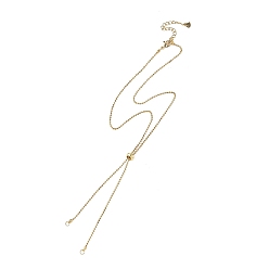 Golden Adjustable 304 Stainless Steel Ball Chains Slider Necklaces Making, with Lobster Clasp, Golden, 20.47x0.06 inch(52x0.15cm), Hole: 3mm