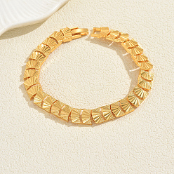Fan Браслеты-цепочки из сплава для женщин, золотые, вентилятор, внутренний диаметр: 8-1/8 дюйм (20.5 см)
