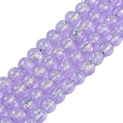 Лиловый Нити из фольги в технике лэмпворк, круглые, сирень, 8.5x7 мм, отверстие : 1.4 мм, около 40 шт / нитка, 11.81'' (30 см)