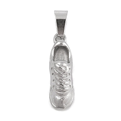 Нержавеющая Сталь Цвет Антикоррозийные 304 подвески из нержавеющей стали, обувь очарование, цвет нержавеющей стали, 23x7x7 мм, отверстие : 3x7.5 мм