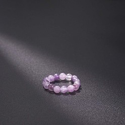 Другие Кварцы Эластичные кольца из натурального кварца, круглые, бусины : 4 мм, внутренний диаметр: регулируемый
