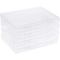 Clear Transparent Plastic Bead Containers, with Hinged Lids, for Beads and More, Rectangle, Clear, 22.5x16.5x3.3cm