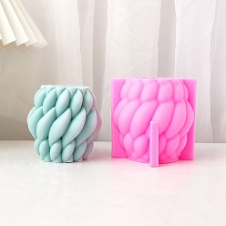 Ярко-Розовый Витая бочка для свечей, пищевая силиконовая форма, для изготовления ароматических свечей, ярко-розовый, 94x96x95 мм