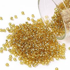 (22B) Silver Lined Medium Topaz Круглые бусины toho, японский бисер, (22 b) средний топаз с серебряной подкладкой, 15/0, 1.5 мм, отверстие : 0.7 мм, о 3000шт / бутылка, 10 г / бутылка