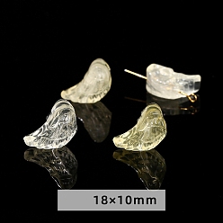 Wing Натуральные бусины из лимонного кварца (нагретые)., резные бусины, крыло, 18x10 мм