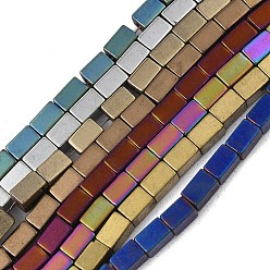 (52) Непрозрачная лаванда Гальванические нити из синтетических немагнитных гематитовых бусин, кубоид, разноцветные, 5x3x3 мм, отверстие : 1 мм, около 82~83 шт / нитка, 15.98~16.38'' (40.6~41.6 см)