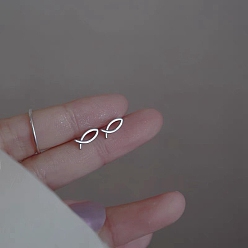 Fish Сплав серьги для женщин, с 925 стерлинговым серебром, рыба, 14.5 мм