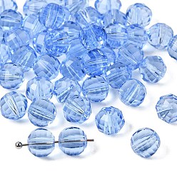 Светло-Голубой К 9 стекло, имитация Австрийские кристаллические шарики, класс AAA, граненые, круглые, Небесно-голубой, 8 мм, отверстие : 0.9~1 мм