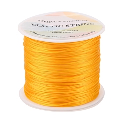 Gold Flat Elastic Crystal String, Elastic Beading Thread, for Stretch Bracelet Making, Dyed, Gold, 0.8mm, about 65.61 yards(60m)/roll