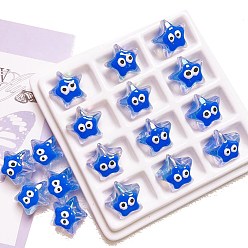 Королевский синий 5 шт. светящиеся непрозрачные акриловые бусины, светится в темноте, звезды с глаз, королевский синий, 19 мм