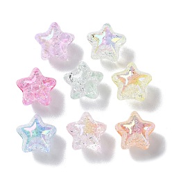 Mixed Color Transparent Acrylic Beads, Star, Mixed Color, 11x11.5x9.5mm, Hole: 2mm