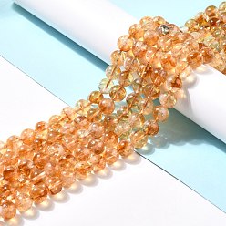 Citrine Natural Citrine Bead Strands, Round, 10mm, Hole: 1mm, about 39pcs/strand, 15.08''(38.3cm)