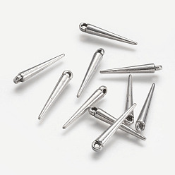 Античное Серебро Сплавочные подвески тибетского стиля, шип бисера, без кадмия, без никеля и без свинца, античное серебро, 21x3 мм, отверстие : 1 мм