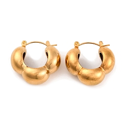 Золотой 304 серьги из нержавеющей стали для женщин, полукруглый, золотые, 22.5x25 мм