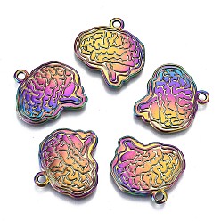 Rainbow Color Подвески из сплава , без кадмия и без свинца, форма мозга, Радуга цветов, 22.5x21.5x2 мм, отверстие : 2 мм
