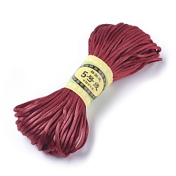 Brun Cordon de polyester coréen, corde à nouer chinoise, cordon de rattail satiné, brun, 2.5mm, environ 20 m / paquet