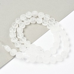 Хрусталь Природных кристаллов кварца бисер нитей, горного хрусталя, плоско-круглые, 8.5x4.5~5 мм, отверстие : 0.8 мм, около 50 шт / нитка, 16.73~17.01''' (42.5~43.2 см)