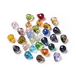 Mixed Color Imitation Austrian Crystal Beads, Grade AAA, Faceted, Drop, Mixed Color, 10x12mm, Hole: 0.9~1.5mm