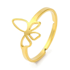 Бабочка 201 регулируемые кольца из нержавеющей стали для женщин, золотые, бабочка, 12 мм, внутренний диаметр: 18 мм