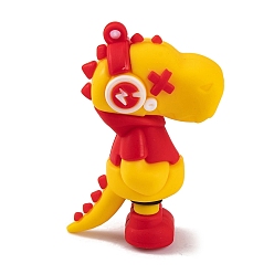 Золотистый Пластиковые подвески из пвх, динозавр, золотые, 58x35x25 мм, отверстие : 3 мм