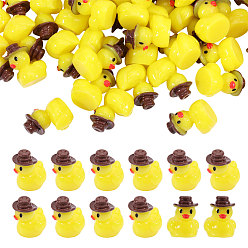 Желтый 150шт. скульптуры уток из смолы для украшения витрины, для украшения стола домашнего офиса, желтые, 16x18x19.5 мм