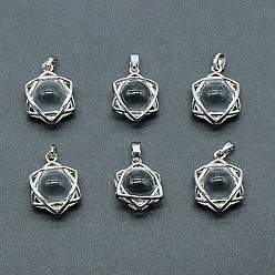 Хрусталь Хрустальные подвески синтетического кварца, звезда Давида, платина, 20x14~15 мм