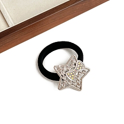 Звезда Блестящие эластичные резинки для волос Fashiona со стразами, держатель для хвоста для девочек и женщин, звезда, 54 мм
