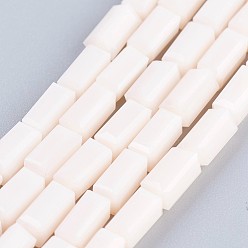 Кукурузный Шелк Непрозрачное стекло бисер нитей, граненые, кубоид, цвет колоса кукурузы, 6.5~7x3~3.5x3~3.5 мм, отверстие : 0.5 мм, около 80 шт / нитка, 20.6~22 дюйм (52.5~56 см)