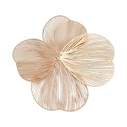 Light Gold Шапочки и конусы для бусин, латунные, гравированные металлические украшения, без кадмия, без никеля и без свинца, цветок, золотой свет, 49.5x49.5x1 мм, отверстие : 0.8~1.4 мм