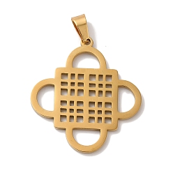 Настоящее золото 18K 304 подвески из нержавеющей стали, лазерная резка, Адинкра символ очарования, реальный 18 k позолоченный, 27x25x1 мм, отверстие : 6x3 мм