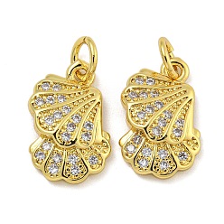 Shell Shape Стойка металлическая латунная микропрофилированная кубическая циркония подвески, долговечный, без кадмия и без свинца, раковина, формы раковины, 14.5x11x4 мм