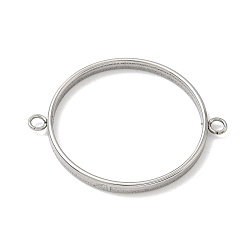 Нержавеющая Сталь Цвет 304 Подвески-коннекторы с открытой задней частью из нержавеющей стали, для diy уф смолы, эпоксидная смола, Прессованные цветочные украшения, плоско-круглые, цвет нержавеющей стали, 32.5x40x3 мм, отверстие : 2.5 мм, внутренний диаметр: 30 мм