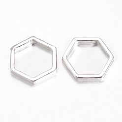 Platinum Alloy Linking Rings, Hexagon, Platinum, 22x19.5x2.5mm