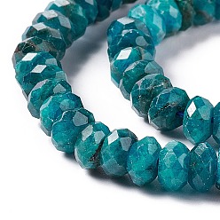 Apatite Natural Apatite Beads Strands, Faceted, Rondelle, 7.5~8x4~4.5mm, Hole: 1mm, about 87~94pcs/strand, 15.24~15.43 inch(38.7~39.2cm)