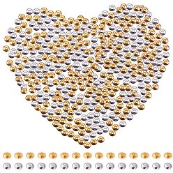 Golden & Silver Brass Spacer Beads, Rondelle, Golden & Silver, 5x2mm, Hole: 1~1.5mm, 200pcs/color, 400pcs/box