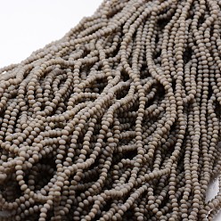 Chameau Perles de verre rondelle facettées demi-arc-en-ciel, givré, chameau, 4~4.5x3~3.5mm, Trou: 0.8mm, Environ 119 pcs/chapelet, 15.1 pouce