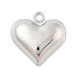 Платина Латунь прелести, без кадмия, без никеля и без свинца, сердце, платина, 14.5x14.5x3.5 мм, отверстие : 1.6 мм