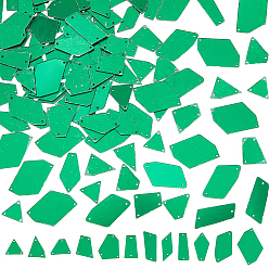 Mixed Shapes 120шт 12 стиль акриловое зеркало пришитые стразы, аксессуары для одежды, зелёные, разнообразные, 14~35x10~24.5x1.5 мм, отверстие : 1.2 мм, 10 шт / стиль