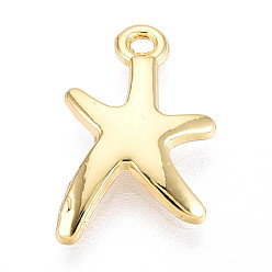 Золотой Подвески из сплава , морская звезда, золотые, 18.5x11.5x2.5 мм, отверстие : 1.4 мм
