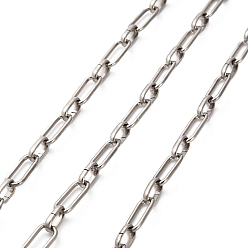 Нержавеющая Сталь Цвет 304 цепи овальные из нержавеющей стали, несварные, цвет нержавеющей стали, 14x6.5x1.3 мм