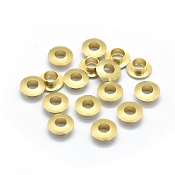 Без Покрытия Европейский стиль латунные наконечники, основной, втулка для больших шарики отверстия, плоско-круглые, сырой (без покрытия), 8.5x3.5 мм, отверстие : 4.5 мм