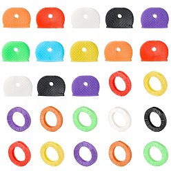 Mixed Shapes 64 шт. 2 стили ПВХ пластиковый нескользящий водонепроницаемый многоразовый чехол для ключей, колпачки идентификатора ключа, разнообразные, 18~21x21~25x4 мм, 32 шт / стиль